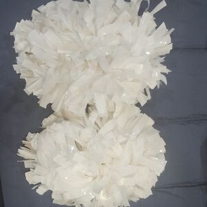 Bundle WithWhite Cheerleading Pom Poms, black cheer briefs, black cheer half top